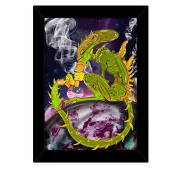 TIED RIBBONS Black & Green Solid Abstract Wall Art image 2