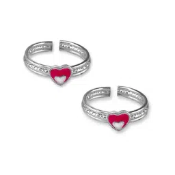 Taraash 92.5 Sterling Silver Heart Toe Rings for Women-picture-40