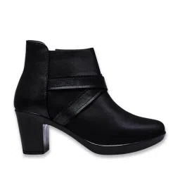 Shoetopia Women's Black Casual Booties image 2