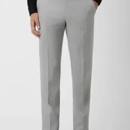 Van Heusen Grey Slim Fit Texture Trousers-picture-38