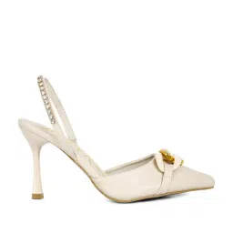 London Rag Women's Beige Sling Back Stilettos-image-78