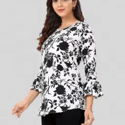 Saree Swarg White Polyester Printed Straight Short Kurti image 3