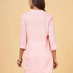 Rangmanch by Pantaloons Seashell Pink Floral Print A Line Kurti image 2