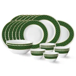 Larah by Borosil Yuri Fluted White Opalware 27 Pieces Dinner Set-picture-16