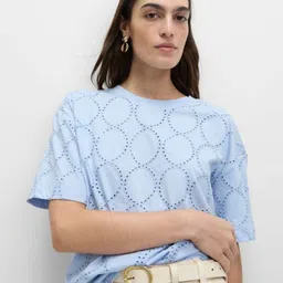 Marks & Spencer Women Self Design Round Neck T-shirt-picture-28