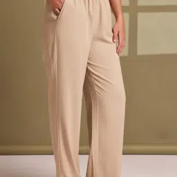 TAG 7 Beige Cotton Solid Loung Pants image 3