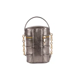 Baggit Silver Textured Extra Small Bucket Bag image 2