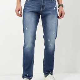 showoffff Showoff Blue Straight Fit Distressed Jeans-picture-35