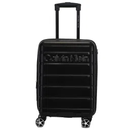 Calvin Klein Ridge-Line Pearlized Black Textured Hard Cabin Trolley Bag - 54 cm image 2