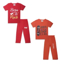 Vimal Jonney Kids Red Printed T-Shirt Set-picture-17