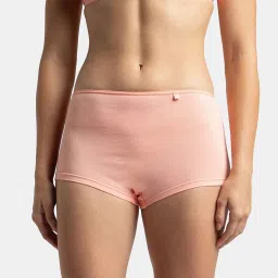 Jockey SS04 Women's High Coverage Super Combed Cotton Mid Waist Boy Shorts With Concealed Waistband image 2