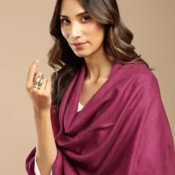 Fabindia Magenta Regular Fit Woven Design Shawl image 5