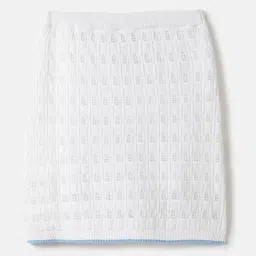 Blue Giraffe Girls White Regular Fit Skirt image 2