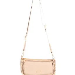 Kazo Beige Textured Medium Cross Body Bag-image-30