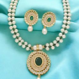 Sri Jagdamba Pearls Moonlite Pearl Necklace Set for Women and Girls-picture-42