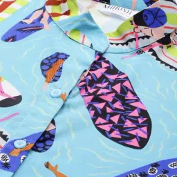 Mabish By Sonal Jain Blue Printed A-Line Kaftan Dress image 5