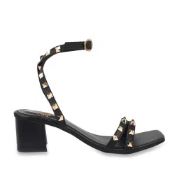 Shoetopia Women's Black Ankle Strap Sandals image 2