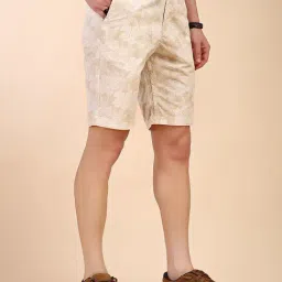 Thomas Scott Beige Cotton Regular Fit Printed Shorts image 4