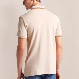 U.S. Polo Assn. Beige Cotton Slim Fit Polo T-Shirt image 2