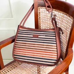 ZOUK Qutub Stripes Printed Shoulder Handbag image 2