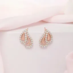 Zavya 925 Silver Glamorous Rose Gold Plated Stud Earrings for Women-image-76