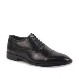 FAUSTO Men's Black Brogue Shoes image 2