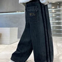 LULU & SKY Boys Wide Leg Mid-Rise Light Fade Stretchable Jeans image 3