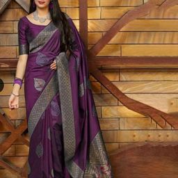 VILLE FASHION Ethnic Motifs Woven Design Zari Banarasi Saree-picture-32