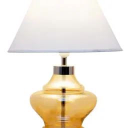 kapoor lamp shades Kapoor E Illuminations 'Arnie' White & Antique Gold Glass Table Lamp - Set of 1 image 4