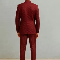 SHAHI ACHKAN Men Mandarin Collar Long Sleeves Quilted Blazer image 2