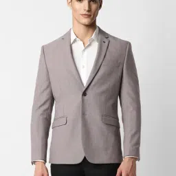 Van Heusen Grey Slim Fit Textured Blazer-image-3