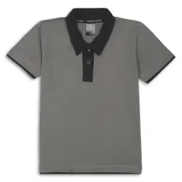 Friskers Kids Grey Solid Polo T-Shirt-image-35