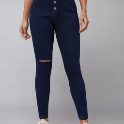 DOLCE CRUDO Women Skinny Fit High-Rise Stretchable Jeans-image-97