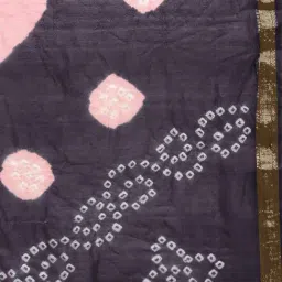 Geroo Jaipur Black Hand Dyed Bandhani Saree image 5