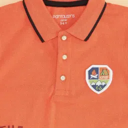 Pantaloons Junior Boys Peach Cotton Printed Polo T-shirt image 3