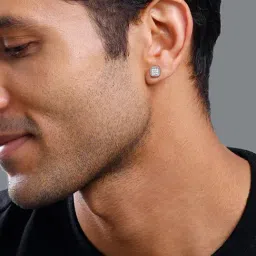 GIVA 925 Silver Modern Spark Stud Earrings for Him image 2