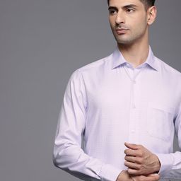 Louis Philippe Classic Textured Self Design Wrinkle Free Pure Cotton Formal Shirt-picture-37