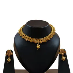 JYONA Gold-Plated Artificial Stones Studded Jewellery Set image 2