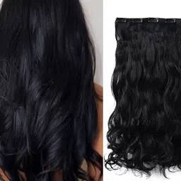 VIEWS Wavy Clip-In Locks Hair Extension - Black-picture-24