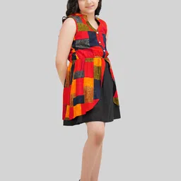 BEING NAUGHTY Girl's Colourblocked Printed Fit - Falre   Dress image 1