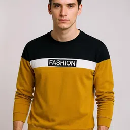 FAOES Men Colourblocked Round Neck Sweatshirt-picture-20
