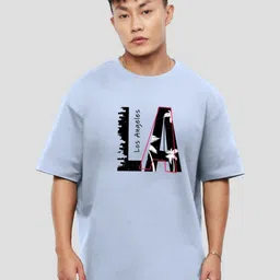 MaverIQ Men Typography Printed Round Neck Cotton Oversized T-shirt-picture-22