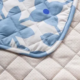 HOUSE OF QUIRK Blue & White Printed Cotton Sofa Mat 80x150 CM image 3