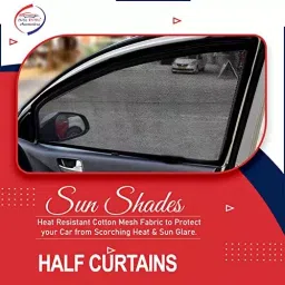 Auto Pearl Window Plug-in Half Sun Shades Z Black Compatible For Hyundai I20 Elite, HalfCurtain_i20 Elite (Set of 4) image 3