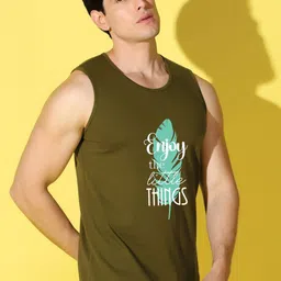 WOOSTRO Pack Of 2 Printed Combed Cotton Gym Vests image 3