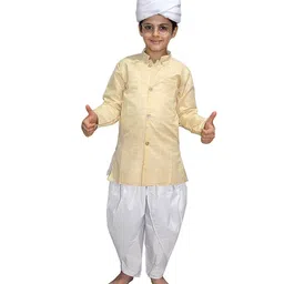 Kaku Fancy Dresses Dr Radhakrishnan National Hero Freedom Fighter Republic Day & Independence Day Theme Costume Set - Cream & White-image-35