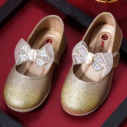 mine sole Minesole Shimmer & Bow Embellished  Ballerinas - Gold-picture-39