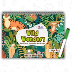 movin minds Animals Wild Wonders Reusable Activity Book for preschoolers with Dry Erase Marker| Travel Friendly Activity Books | Mess Free Fun Activity Quiet Book | Montessori Learning - English-picture-10