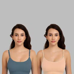 Women Cotton Dark Green,Brown Non Padded Non-Wired Lingerie Bra Sport wear Gym Crop Tank Top-image-85