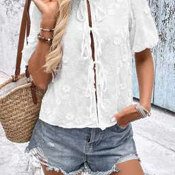 StyleCast x Revolte Women Embroidered Gathered Tops image 3